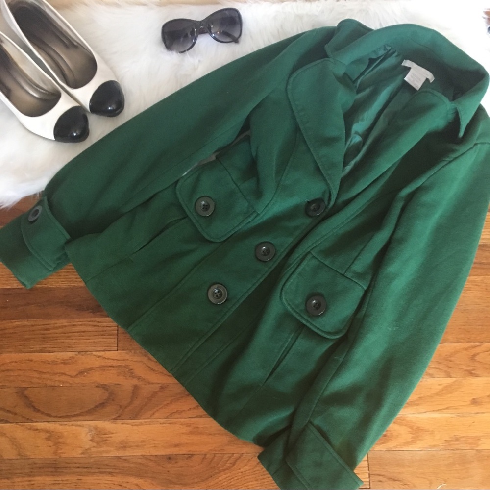 EUC Charlotte Russe Green Heavy Button Coat